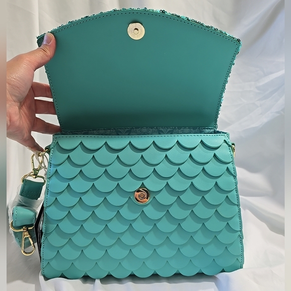 NWT Loungefly Disney The Little Mermaid Sequins Collection Crossbody Blue - Picture 5 of 10